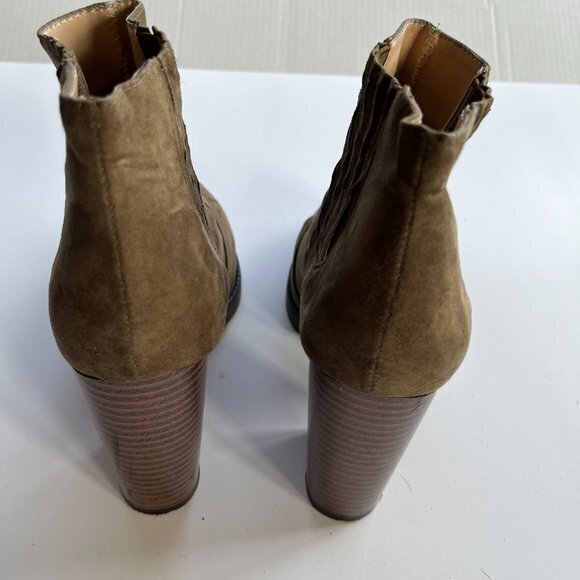 ZARA SUEDE STACK CHUNKY HEELED ANKLE BOOTS BOOTIES - Picture 10 of 11